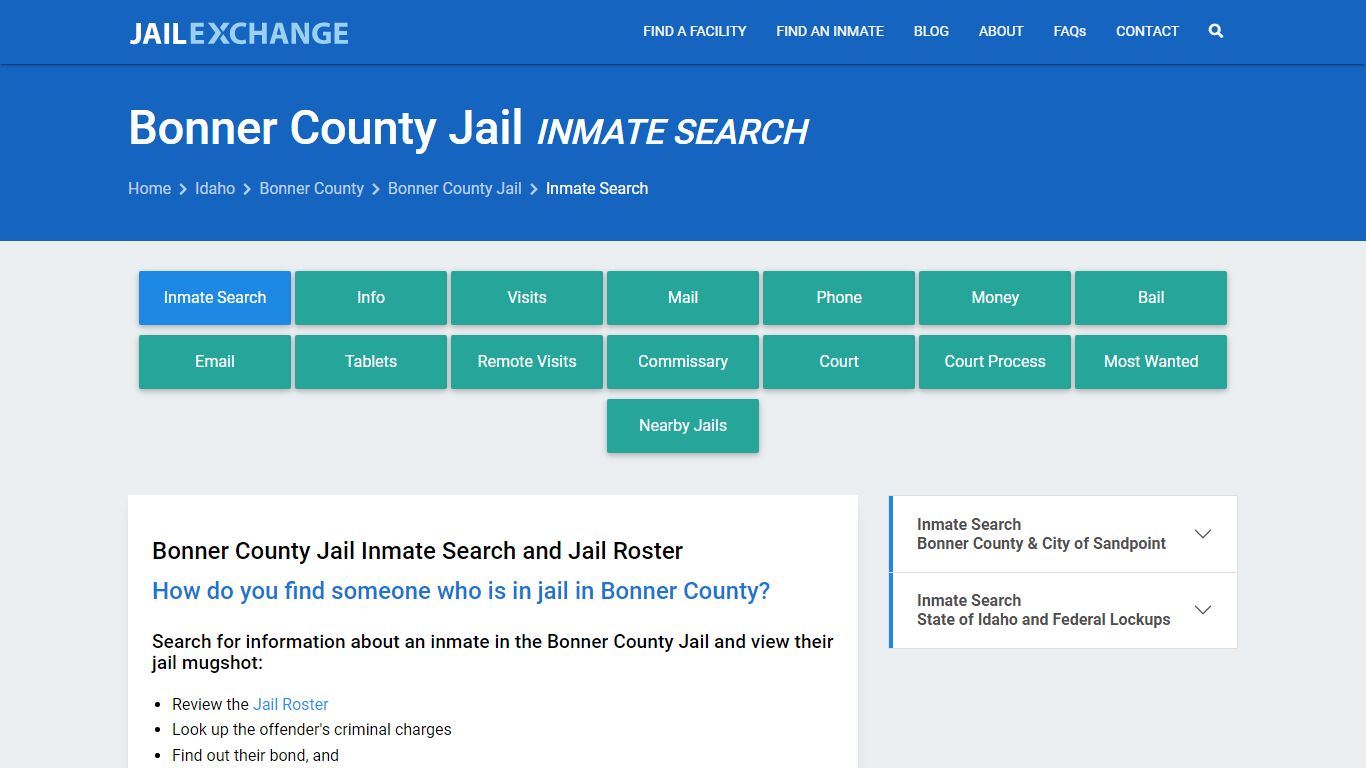 Inmate Search: Roster & Mugshots - Bonner County Jail, ID